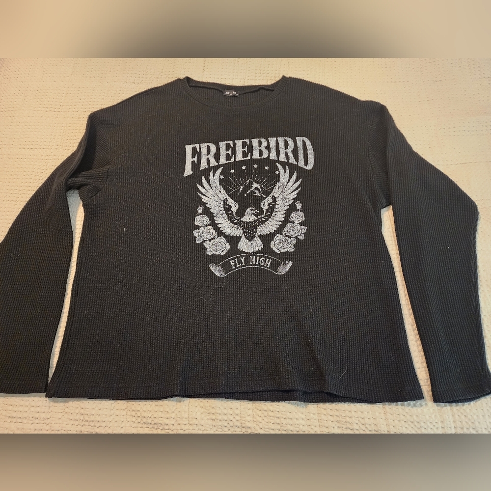 Unisex Freebird L/S Rock&Roll Thick Waffleweave Shirt Very Oversized Fits 2X